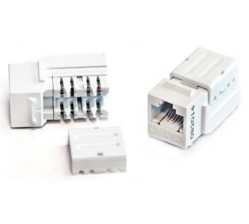 Вставка Keystone Jack RJ-45 (8P8C) Hyperline KJNE-8P8C-C6-90-WH