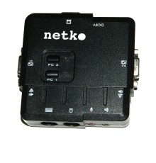 KVM Переключатель Netko настольный 2 порта PS2+аудио в комплекте: кабеля 1.8м (NLСVPA18) черный NCS-21CA (54956)