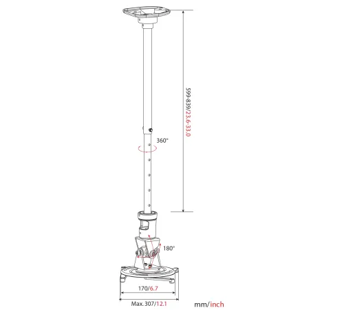 Кронштейн для проектора Cactus CS-VM-PR01L-BK