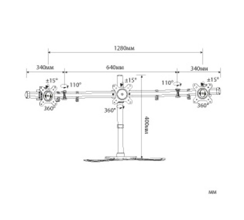 Кронштейн для мониторов Cactus CS-VM-MP330S-AL