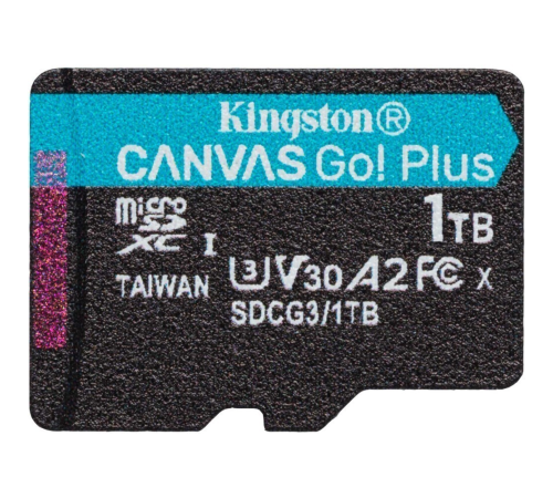 Карта памяти 1Tb MicroSD Kingston Canvas Go! Plus + SD адаптер SDCG3/1TB