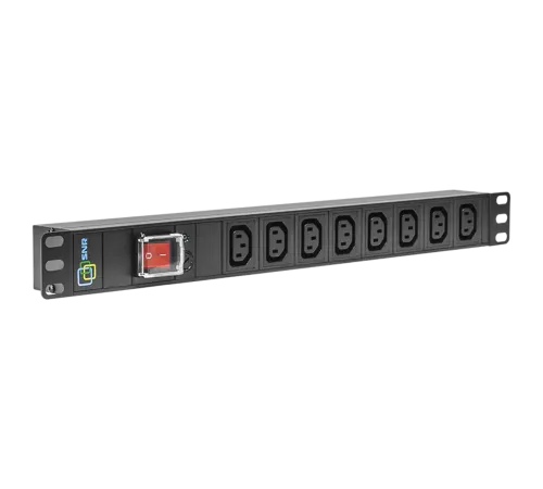 Блок розеток серии SNR SNR-PDU базовый на 8xC13 без шнура питания с вилкой C14 10A SNR-PDU-8A-C14-0-MS10L1
