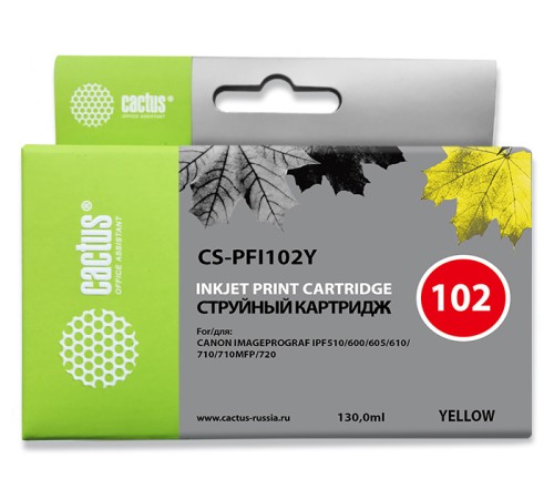 Картридж струйный Cactus CS-PFI102Y