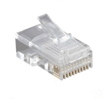 Разъем RJ-50 (10P10C) универсальный (для одножильного и многожильного кабеля) для круглого кабеля напыление 6µ
