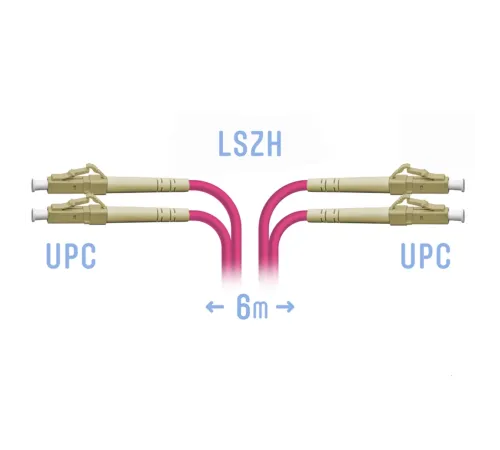 Патчкорд оптический LC/UPC-LC/UPC MM (OM4) Duplex 6 метров SNR SNR-PC-LC/UPC-MM4-DPX-6m Патчкорд оптический LC/UPC-LC/UPC MM (OM4) Duplex 6 метров SNR SNR-PC-LC/UPC-MM4-DPX-6m