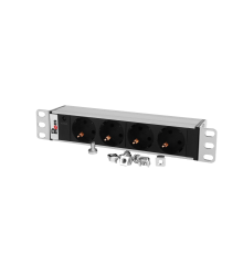 Блок розеток Rem -10 без шнура с инд. 4 Sсhuko вход IEC 60320 C14 10A алюм. 10 Rem R-10-4S-I-220-Z 30112227105