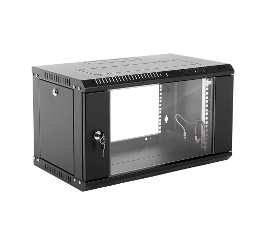 Шкаф телекоммуникационный настенный разборный ЭКОНОМ 9U (600x650) дверь стекло цвет черный ЦМО ШРН-Э-9.650-9005 30144251356