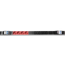 Верт блок розеток Rem -3x32 3 фазы 32A 6 авт инд 12 S 18 C13 C19 1820мм вх IEC 309 шнур 3м Rem R-3X32-12S-18C13-3C19-A-I-1820-3-3PN 30112232103