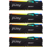 Оперативная память 64Gb DDR5 5200MHz Kingston Fury Beast Black RGB KF552C40BBAK4-64