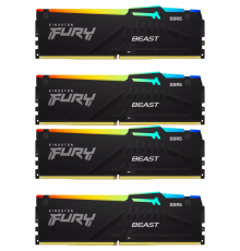 Оперативная память 64Gb DDR5 5200MHz Kingston Fury Beast Black RGB KF552C40BBAK4-64