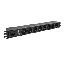 Блок розеток серии SNR SNR-PDU базовый на 8xSchuko без шнура питания с вилкой C14 10A SNR-PDU-8S-C14-0-10L1