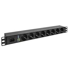 Блок розеток серии SNR SNR-PDU базовый на 8xSchuko без шнура питания с вилкой C14 10A SNR-PDU-8S-C14-0-10L1