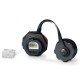Промышленный модуль Keystone Jack RJ-45 (8P8C) IP67 категория 5e с защитной крышкой черный Hyperline KJ-IE-8P8C-C5e-180-BK