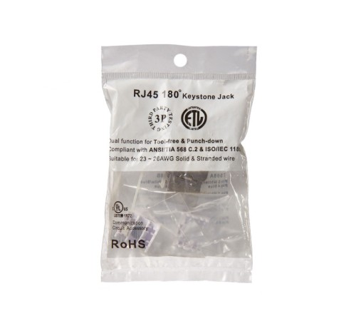 Модуль Keystone экранированный RJ45 cat.5e 180° 110/Krone тип без инструмента KE металлик Netko Expert CKC KJ28F-C5E-FS (51115)