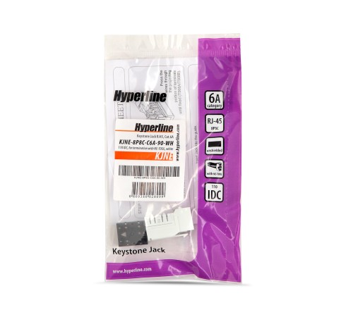 Вставка Keystone Jack RJ-45 (8P8C) Hyperline KJNE-8P8C-C6A-90-WH
