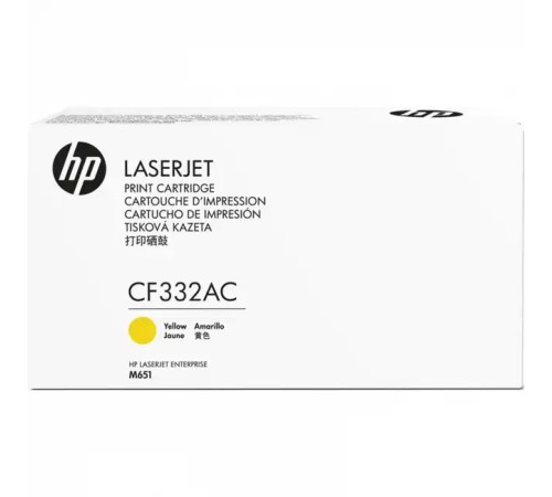 Тонер HP 654A CF332AC желтый для CLJ Ent M651n/M651dn/M651xh/M680dn