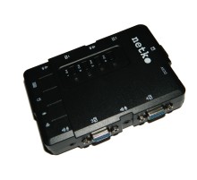 KVM Переключатель Netko настольный 4 порта PS2+аудио в комплекте: 2 кабеля 1.8м (NLСVPA18) черный NCS-41CA (54957)