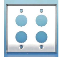 Панель лицевая для 4-х промышленных модулей IP67 нержавеющая сталь Hyperline FP-IE-U-4-SL