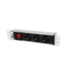 Блок розеток Rem -10 без шнура с выкл. 3 Sсhuko вход IEC 60320 C14 10A алюм. 10 Rem R-10-3S-V-220-Z 30112227100