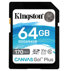 Карта памяти 64Gb SD Kingston Canvas Go! Plus SDG3/64GB
