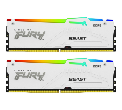 Оперативная память 32Gb DDR5 5200MHz Kingston Fury Beast White RGB KF552C40BWAK2-32 Оперативная память 32Gb DDR5 5200MHz Kingston Fury Beast White RGB KF552C40BWAK2-32