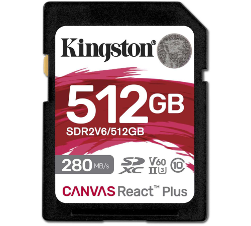 Карта памяти 512Gb SD Kingston Canvas React Plus SDR2V6/512GB