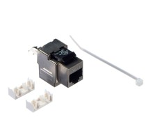 Модуль Keystone экранированный RJ45 cat.6, 90° 110/Krone тип под инструмент KE металлик Netko Expert CKC KJ8B-C6-FS (54085)