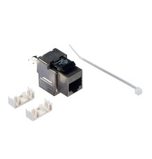 Модуль Keystone экранированный RJ45 cat.6, 90° 110/Krone тип под инструмент KE металлик Netko Expert CKC KJ8B-C6-FS (54085)