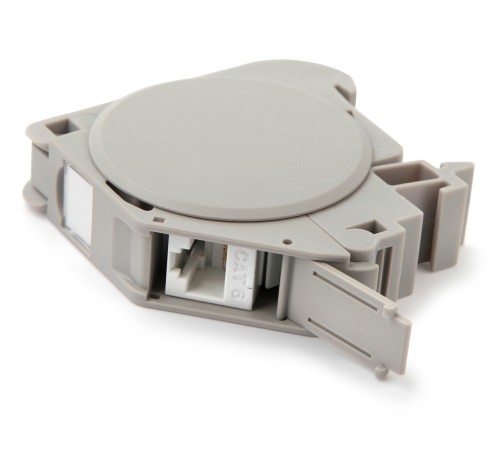 Крепление для Keystone Jack на DIN-рейку Hyperline FP-IE-DIN-KJ-1A-GY