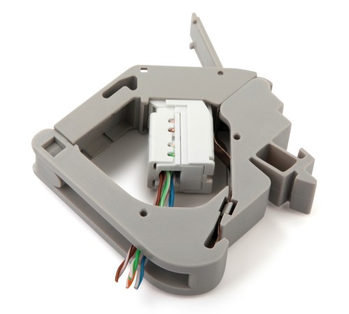 Крепление для Keystone Jack на DIN-рейку Hyperline FP-IE-DIN-KJ-1A-GY