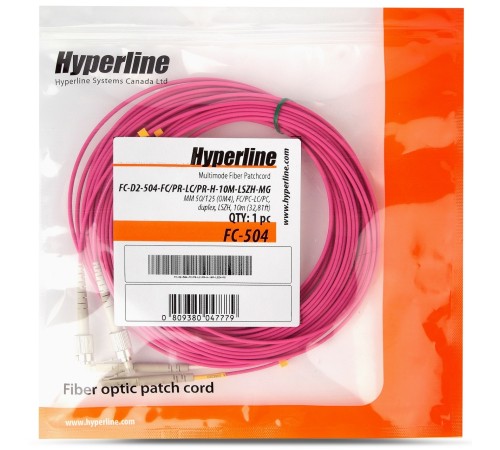 Патч-корд волоконно-оптический (шнур) Hyperline FC-D2-504-FC/PR-LC/PR-H-10M-LSZH-MG