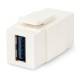 Вставка формата Keystone Jack с проходным адаптером USB 3.0 (Type A) ROHS белая Hyperline KJ1-USB-A3-WH