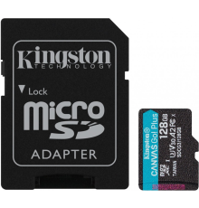 Карта памяти 128Gb MicroSD + SD адаптер Kingston SDCG3/128GB