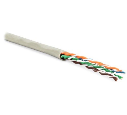 Кабель витая пара Hyperline UUTP4-C6-P24-NCR-IN-LSZH-GY-100