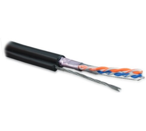 Кабель витая пара Hyperline FUTP2-C5-S24-SW-OUT-PE-BK-500