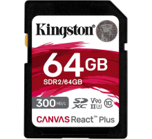 Карта памяти 64Gb SD Kingston Canvas React Plus SDR2/64GB