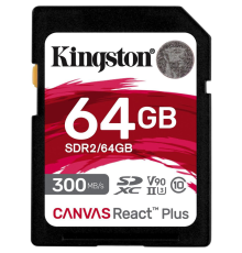 Карта памяти 64Gb SD Kingston Canvas React Plus SDR2/64GB