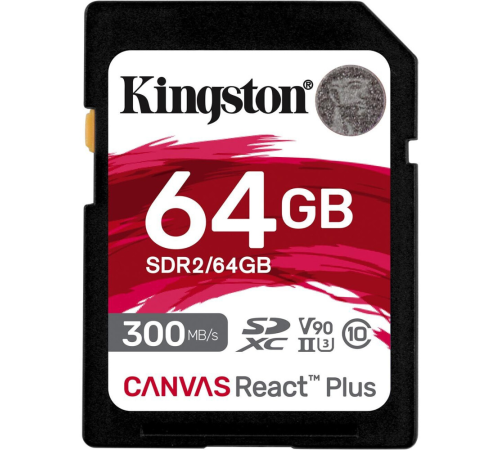 Карта памяти 64Gb SD Kingston Canvas React Plus SDR2/64GB
