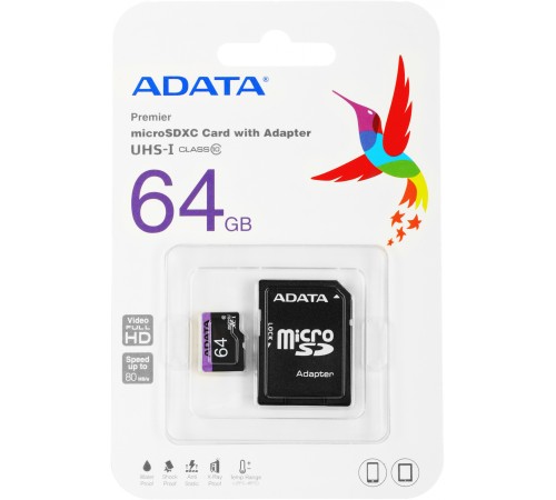 Флеш карта microSDXC Adata AUSDX64GUICL10-RA1