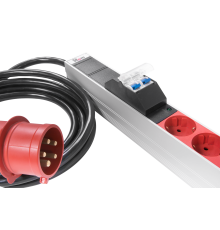 Верт блок розеток Rem -3x16 3 фазы 16A инд 24 S 1420 мм вх IEC 309 шнур м Rem R-3X16-24S-I-1420-3-3PN 30112232410