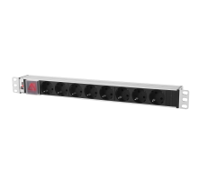 Блок розеток Rem -10 без шнура с выкл. 8 Sсhuko вход IEC 60320 C14 10A алюм. 19 Rem R-10-8S-V-440-Z 30112226900