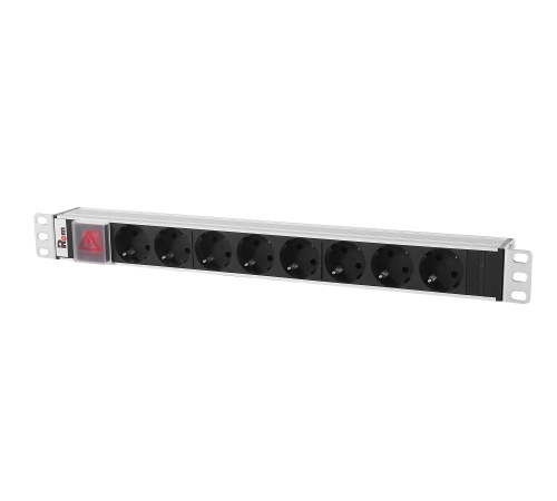 Блок розеток Rem -10 без шнура с выкл. 8 Sсhuko вход IEC 60320 C14 10A алюм. 19 Rem R-10-8S-V-440-Z 30112226900