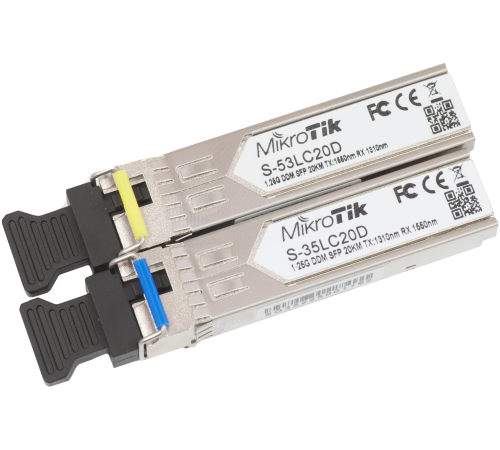 Пара SFP модулей MikroTik S-3553LC20D Пара SFP модулей MikroTik S-3553LC20D
