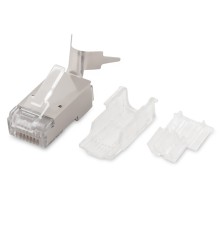 Разъем RJ-45 (8P8C) под витую пару 10Gb со вставкой (50 шт) Hyperline PLUG-8P8C-UV-C6A-SH-50