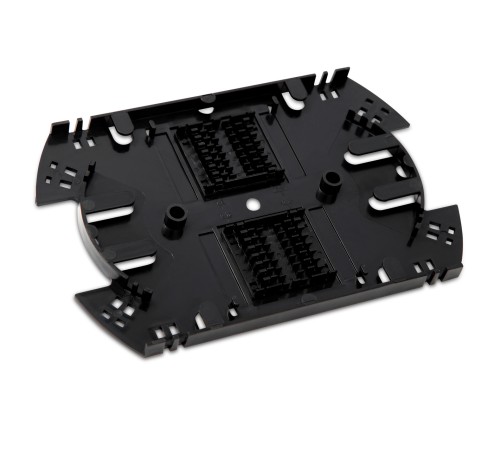 Сплайс-кассета оптическая для боксов FO-19V FO-19R (аналог КУ-01) с двумя ложементами (без крышки) Hyperline FO-SPL01-HLD-BK