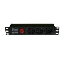 Блок розеток вертикальный Hyperline SHE10-3SH-S-IEC