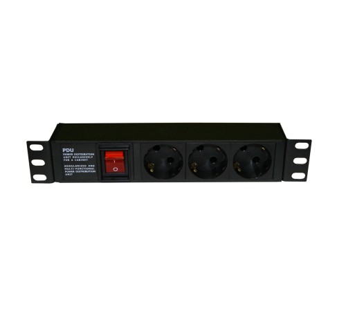 Блок розеток вертикальный Hyperline SHE10-3SH-S-IEC