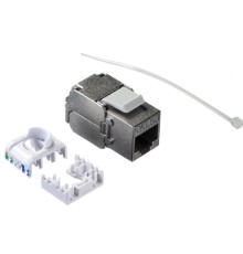 Модуль Keystone экранированный RJ45 cat.5e 180° 110/Krone тип без инструмента KE металлик Netko Expert CKC KJ28F-C5E-FS (51115)