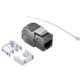 Модуль Keystone экранированный RJ45 cat.5e 180° 110/Krone тип без инструмента KE металлик Netko Expert CKC KJ28F-C5E-FS (51115)