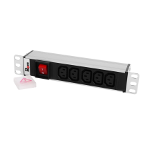 Блок розеток Rem -10 без шнура с выкл. 5 IEC 60320 C13 вход C14 10A алюм. 10 Rem R-10-5C13-V-220-Z 30112227103